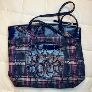 Coach Tartan Navy Purse